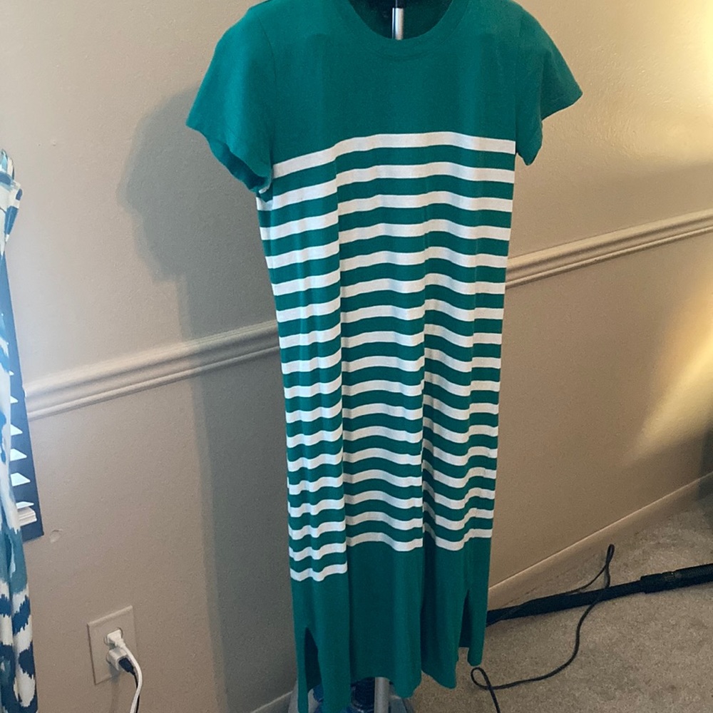 JCrew dress, size M. Green & White